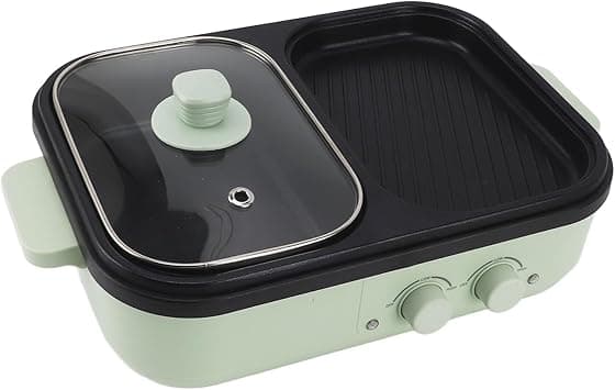 BROLEO 1300W Electric Cooker with Divider, Multifunctional Non Stick Dual Sides Electric Shabu Shabu Hot Pot, Convenient Design Divider Pot for Home Party Family Gathering (UK Plug 220V) on Amazon.ae - Price Tracker