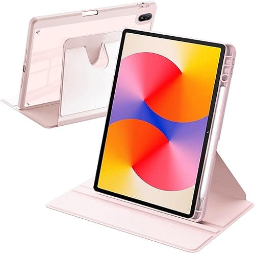 Rotating Case Compatible with Huawei MatePad SE 11 Inch 2024 with Pen Holder, 360 Degree Rotation Protective Stand Cover Clear Back, Auto Wake/Sleep, Pink on Amazon.ae - Price Tracker