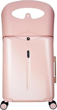 MiaMily Patented Design Carry On Luggage Travel Suitcase with Seat for Kids and Adults, 360° Degree Swivel Wheels, 19 Inch (Dusty Pink), LUG2018 - Best Deal Finder