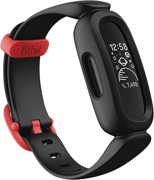 Fitbit Ace 3, Activity Tracker For Kids 6+ With Animated Clock Faces, Up To 8 Days Battery Life & Water Resistant Up To 50 M, Black/Sport Red, One Size on Amazon.ae - Price Tracker