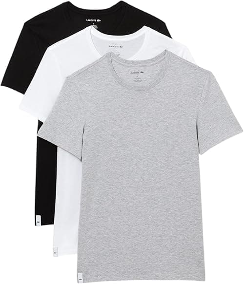 Lacoste Men's Essentials 3 Pack 100% Cotton Regular Fit Crewneck T-Shirts on Amazon.ae - Price Tracker
