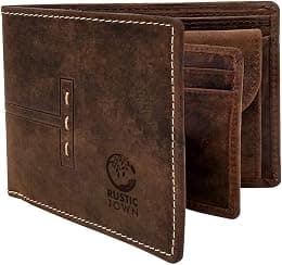 Wallet for Men-Genuine Leather RFID Blocking Bifold Wallet With Coin Pocket (Dark Brown) - Best Deal Finder