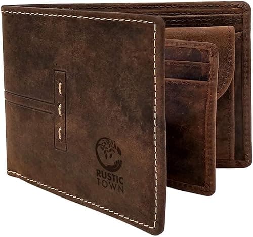 Wallet for Men-Genuine Leather RFID Blocking Bifold Wallet With Coin Pocket (Dark Brown) on Amazon.ae - Price Tracker