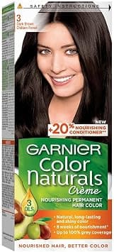 Garnier Hair Colour, With 3 Nourishing Oils, Grey Covereage, Long-lasting Shiny Colour, Natural-looking Result, For All Hair Types, Color Naturals Crème, 3 Dark Brown - Best Deal Finder