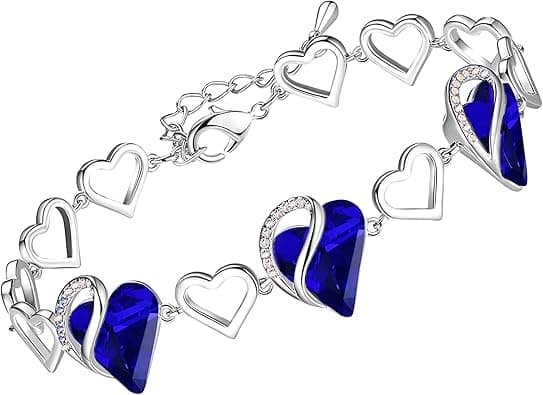 Leafael Infinity Love Heart Bracelet Made with Swarovski Crystals Amethyst Dark Pink February Birthstone Jewelry Gifts for Women on Amazon.ae - Price Tracker