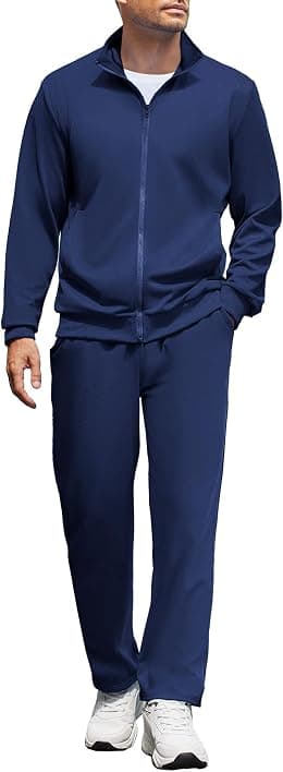 COOFANDY Men's Tracksuits Casual Sweatsuit 2 Piece Full Zip Athletic Jogging Suit Sets Sport Sweat Suit - Best Deal Finder