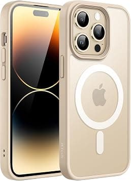 JETech Magnetic Case for iPhone 14 Pro 6.1-Inch Compatible with MagSafe, Translucent Matte Back Slim Shockproof Phone Cover (Beige) - Best Deal Finder