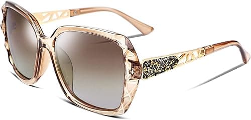 FEISEDY Polarized Women Square Sunglasses Sparkling Composite Shiny Frame B2289 on Amazon.ae - Price Tracker
