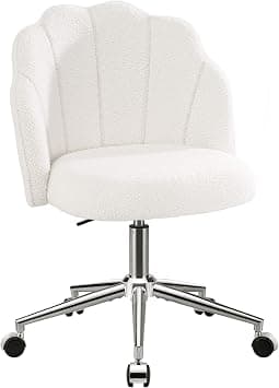 Makeup Chair with Wheels, Comfortable Office Chair for Bedroom and Home Office, Adjustable Height and Easy to Assemble, White on Amazon.ae - Price Tracker