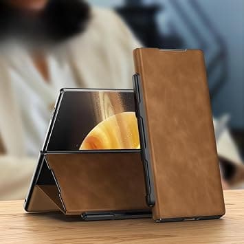 Gruattreay Case Compatible with Honor Magic V3 Case with Pen and Pen Slot, Leather Case Magnetic Face Cover Book Stand Flip Case All-inclusive Drop-proof Protective Cover (Brown) على Amazon.ae - متتبع الأسعار