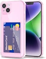 Svanove for iPhone 14 Case Wallet Clear, Card Holder Case with Credit Card Slot, Thin Slim Transparent Silicone Grip Soft Rubber Protective Shockproof Airbag Bumper for Women, Light Pink - Best Deal Finder