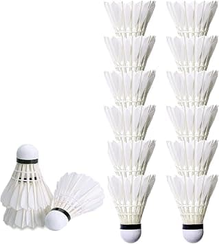 Badminton Birdies Shuttlecocks High-Speed Goose Feather Pack of 12 Durable and Stable for Indoor and Outdoor on Amazon.ae - Price Tracker