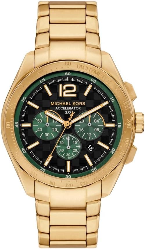 Michael Kors Accelerator 2.0 Round Shape Chronograph Quartz Watch for Men, 44 mm Diameter, Gold/Black on Amazon.ae - Price Tracker