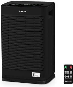 PINREK Air Purifier for Home Large Room and Office, Up to 120㎡, True HEPA Smart Air Filter with PM2.5 Intelligent Air Quality Sensor, Sleep Mode, Timer, Removes 99.97% Pollen, Allergy, Dust, Pet Hair on Amazon.ae - Price Tracker