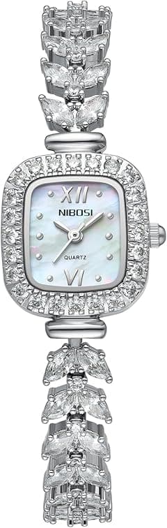 NIBOSI Women's Watch Analog Quartz Diamond Dial Wrist Watch for Ladies Luxury Silver Strap Dress Watch Girl Jewelry Bracelet - Amazon.ae Price Tracker