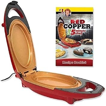 Red Copper 5 Minute Chef Electric Cooker Non-Stick Anti Scratch Surface Grill Pan على Amazon.ae - متتبع الأسعار