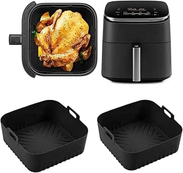 Square Air Fryer Silicone Liners For Ninja AF180 AF181 AF140 AF141 Reusable Non-Stick Basket Silicone Mold for Philips HD9270 Baking Airfryer Accessories على Amazon.ae - متتبع الأسعار