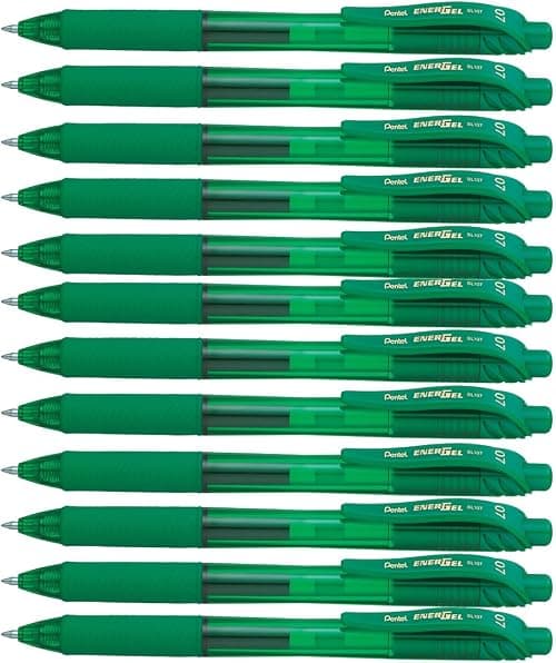 Pentel Energel X Retractable Liquid Gel Roller, 0.7mm Medium Point Size, Green Ink, Box Of 12 on Amazon.sa - Price Tracker