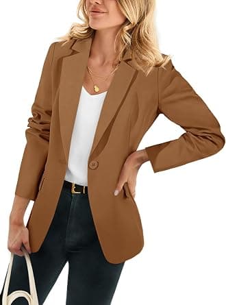 Cicy Bell Womens Casual Blazers Open Front Long Sleeve Work Office Jackets Blazer - Best Deal Finder