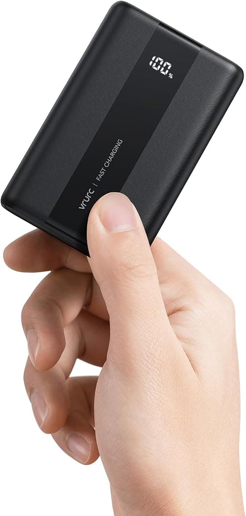 VRURC Power Bank 20000mAh smallest USB C 22.5W Portable charger PD & QC 3.0 Fast Charging power delivery Battery Bank LED Display Lightweight Compact Compatible with iPad, iPhone على Amazon.ae - متتبع الأسعار