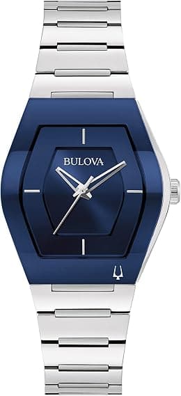 Bulova Ladies' Modern Gemini 3-Hand Quartz Watch, Tonneau Shaped with Edge to Edge Crystal - Best Deal Finder