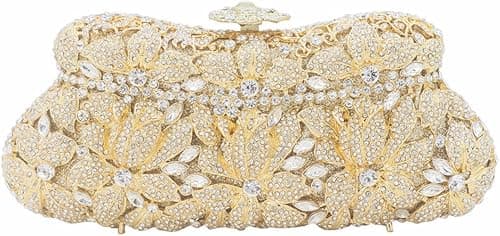 DJBM Vintage Women Floral Rhinestone Crystal Purse Rose Evening Clutch Diamond Evening Bags for Party Wedding Cocktail Prom on Amazon.ae - Price Tracker