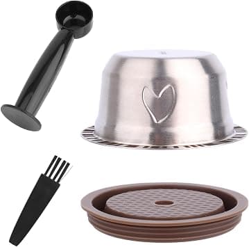 Reusable Coffee Pods for Nespresso Vertuo Machine, Stainless Steel Refillable Coffee Capsules with Scoop & Brush Compatible with Vertuo Next/Pop on Amazon.ae - Price Tracker