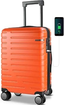 EMPSIGN Carry On Luggage Expandable with Spinner Wheels, ORANGE, 20 Inch on Amazon - Best Deal Finder