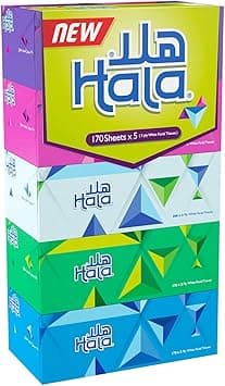 Hala Facial Tissue, Assorted, Pack of 5 boxes (170 sheets x 2 Ply) - Amazon.ae Price Tracker