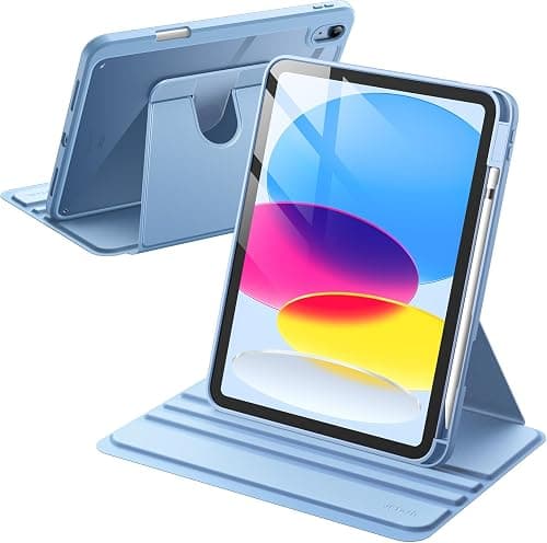 JETech 360° Rotating Case for iPad (A16) 11th/10th Gen, Blue | Cover for 2025/2022 Model, Multi-Angle Stand, Clear Back, Auto Wake/Sleep, Pencil Holder, Full Protection on Amazon.ae - Price Tracker