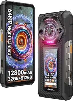 Ulefone Armor 30 Pro 5G Dual Screen Rugged Phone, 32GB+512GB, 6.95" FHD 120Hz + 3.4" Screen, 12800mAh 66W, 50MP+50MP+64MP+32MP, Infinite Halo, 118dB Speaker Android 14 Rugged Smartphone, WiFi 6E/NFC - Best Deal Finder