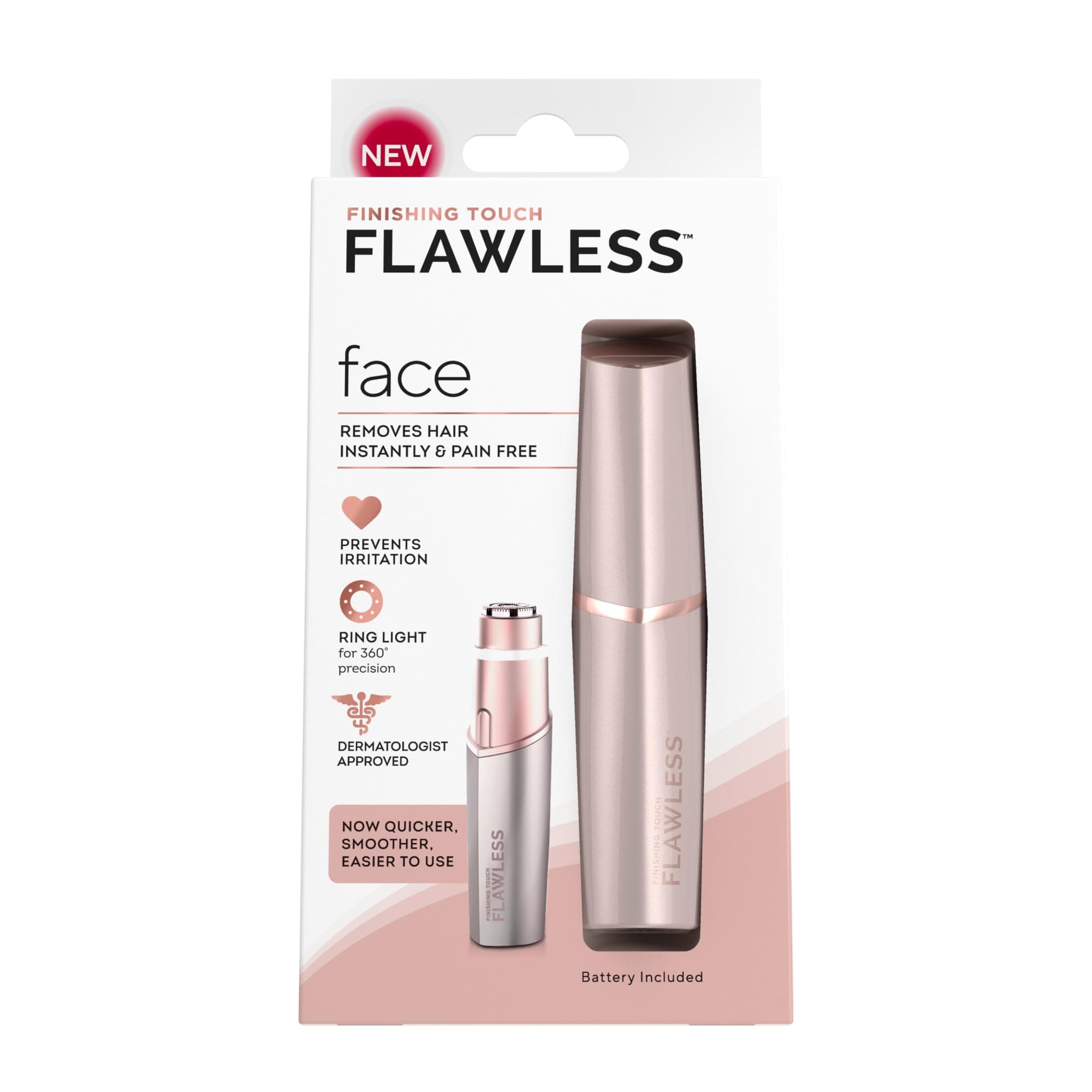 Finishing Touch Flawless Facial Hair Remover for Women, Rose Gold Electric Face Razor with LED Light, Recyclable Packaging on Amazon.ae - Price Tracker