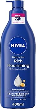 NIVEA Body Lotion for Dry to Very Dry Skin, Rich Nourishing with Pure Hyaluron, 72H Intense Moisture, 400ml - Best Deal Finder