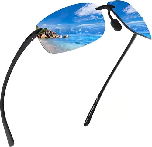 JIM HALO Sports Sunglasses for Men and Women TR90 Rimless Unbreakable Frame for Running Fishing Baseball Driving on Amazon.ae - Price Tracker