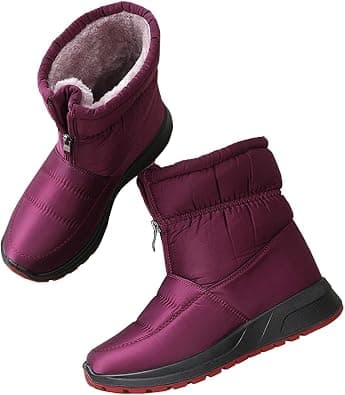 Snow Boots For Women Waterproof Cotton Shoes Women's Winter Mid Calf Booties Non-slip Soles Thickened Snow Boots Comfortable Outdoor Ski Boots on Amazon.ae - Price Tracker