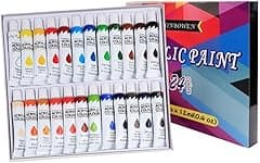 SKY-TOUCH Acrylic Paint Set : 24 Colors 12ml Non-Toxic Art Craft Paints Kids Adults Painting Drawing DIY Art Supplies for Canvas Fabric Ceramic Glass Stone Model Wood Painting - Amazon.ae Price Tracker