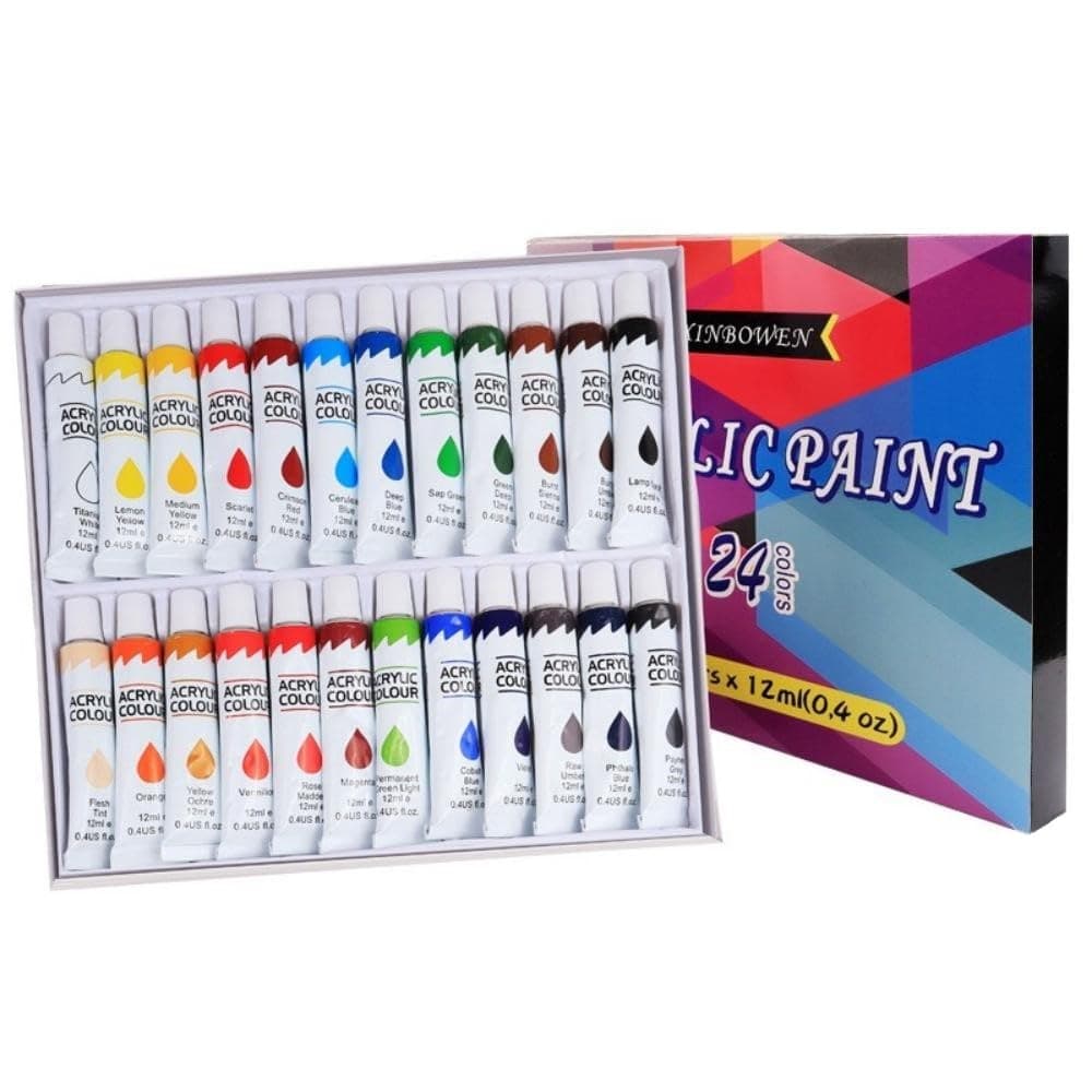 SKY-TOUCH Acrylic Paint Set : 24 Colors 12ml Non-Toxic Art Craft Paints Kids Adults Painting Drawing DIY Art Supplies for Canvas Fabric Ceramic Glass Stone Model Wood Painting on Amazon.ae - Price Tracker
