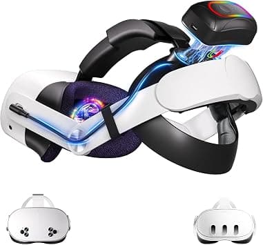 BIGTHREE 10000mAh Magnetic Battery Head Strap for Meta Quest 3S/3, Adjustable VR Headset Accessories with RGB Lighting & Cooling Design, Extended Playtime & Comfort Fit for Gaming on Amazon.ae - Price Tracker