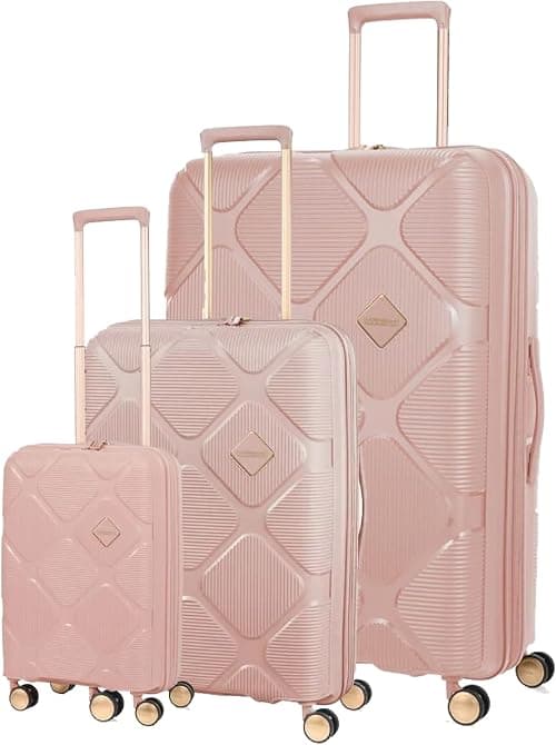 American Tourister Instagon 3Pcs Set (55/69/81 cm), 4 Double Wheels, Hard Top, Polypropylene, Peach Blossom|TSA 008 Lock|Optimov™ Shock Absorbing Wheels|Expandable - 3 Years International Warranty on Amazon - Best Deal Finder