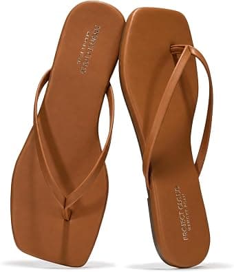 Project Cloud Square Toe Flip Flops For Women Footwear - Non Slip with Memory Foam Insole Beach Essentials Womens Sandals - Lightweight Thong Sandals Women (DEDICATION) على Amazon.ae - متتبع الأسعار