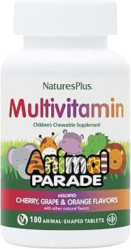 Nature's Plus Multivitamin Children's Chewable Supplement - 180 Tablets Animals Parade Shaped - Cherry, Grape & Orange (Assorted Flavors) on Amazon.ae - Price Tracker