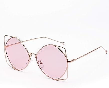 Alloy Imperfect Brown Lens Sunglasses Personalized Cat-eye Style Glasses Perforated Sunglasses for Women (Color : Pink) on Amazon.ae - Price Tracker