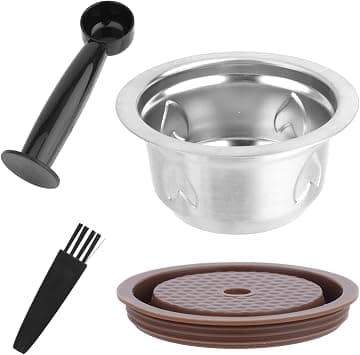 Reusable Coffee Pods for Nespresso Vertuo Machine, Stainless Steel Refillable Coffee Capsules with Scoop & Brush Compatible with Vertuo Next/Pop على Amazon.ae - متتبع الأسعار