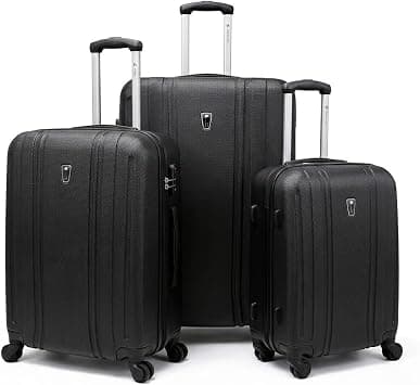 Luggage Set 3 Piece Hardside Spinner Suitcase Black PC 20/24/28 inch 360 Spinner Wheels Lightweight Travel Checked Carry On على Amazon.ae - متتبع الأسعار