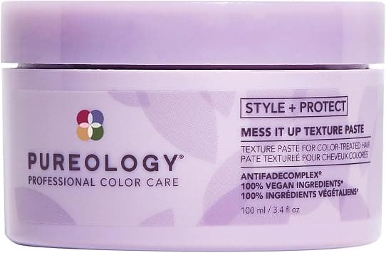 Pureology Style + Protect Mess It Up Texture Paste For Color Treated Hair Medium Hold Texture & Shine Sulfate Free Vegan Updated Packaging 3.4 Fl. Oz., 3.38 Fl Oz (Pack of 1) على Amazon.ae - متتبع الأسعار