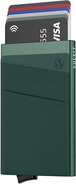 VULKIT Card Holder with Money Pocket Pop Up Wallet RFID Blocking Slim Metal Bank Card Case Holds - Best Deal Finder