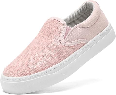 Women's Classic Low -Top Slip-Ons Shoes Canvas Fashion Sneakers for Women Sparkly Casual Walking Shoes Glitter Sequin Flats Breathable Sneakers على Amazon.ae - متتبع الأسعار