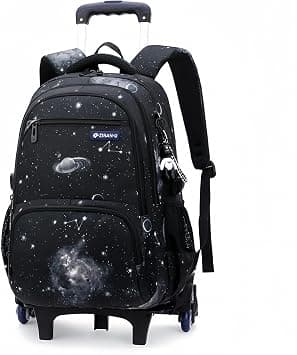 Primary and Medium Upper School Trolley Backpack, Backpacks with Wheels for School Travel for Boy, Starry Black on Amazon.ae - Price Tracker
