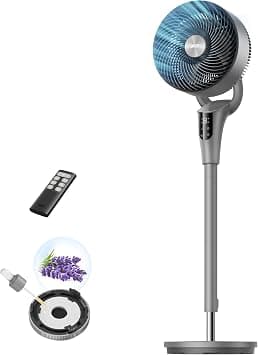 Dreo Fan for Bedroom, 80° Oscillating Standing Fan, 25dB Quiet, 80ft Pedestal Fans for Home Office, 90° Manual Vertical, 3 Speeds, Remote, 34-41" Adjustable Height, Air Circulator on Amazon.ae - Price Tracker