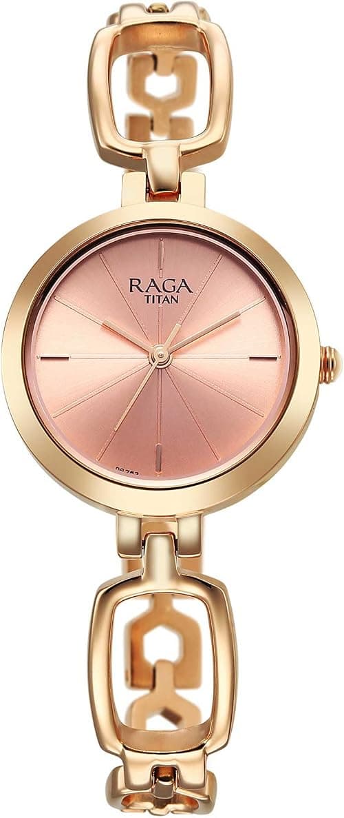 Titan Raga Round Analogue Watch for Women, Rose Gold/Rose Gold على Amazon.ae - متتبع الأسعار
